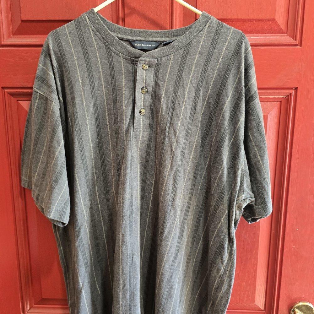 Casual Green Striped Button Down Shirt